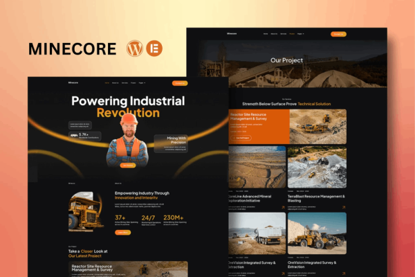 Minecore – Mining & Industry Elementor Template Kit