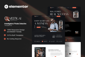 Vestigae – Investigators Private Detective Elementor Template Kit