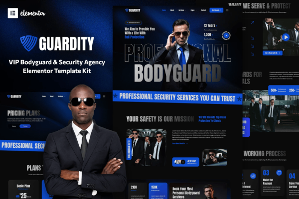 Guardity – VIP Bodyguard & Security Agency Elementor Template Kit