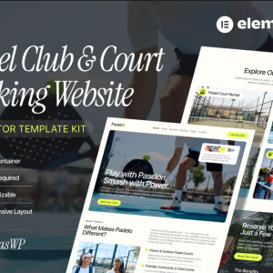 Padelo – Padel Club & Court Booking Template Kit