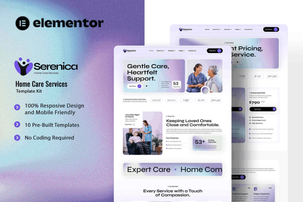Serenica – Home Care Service Elementor Template Kit